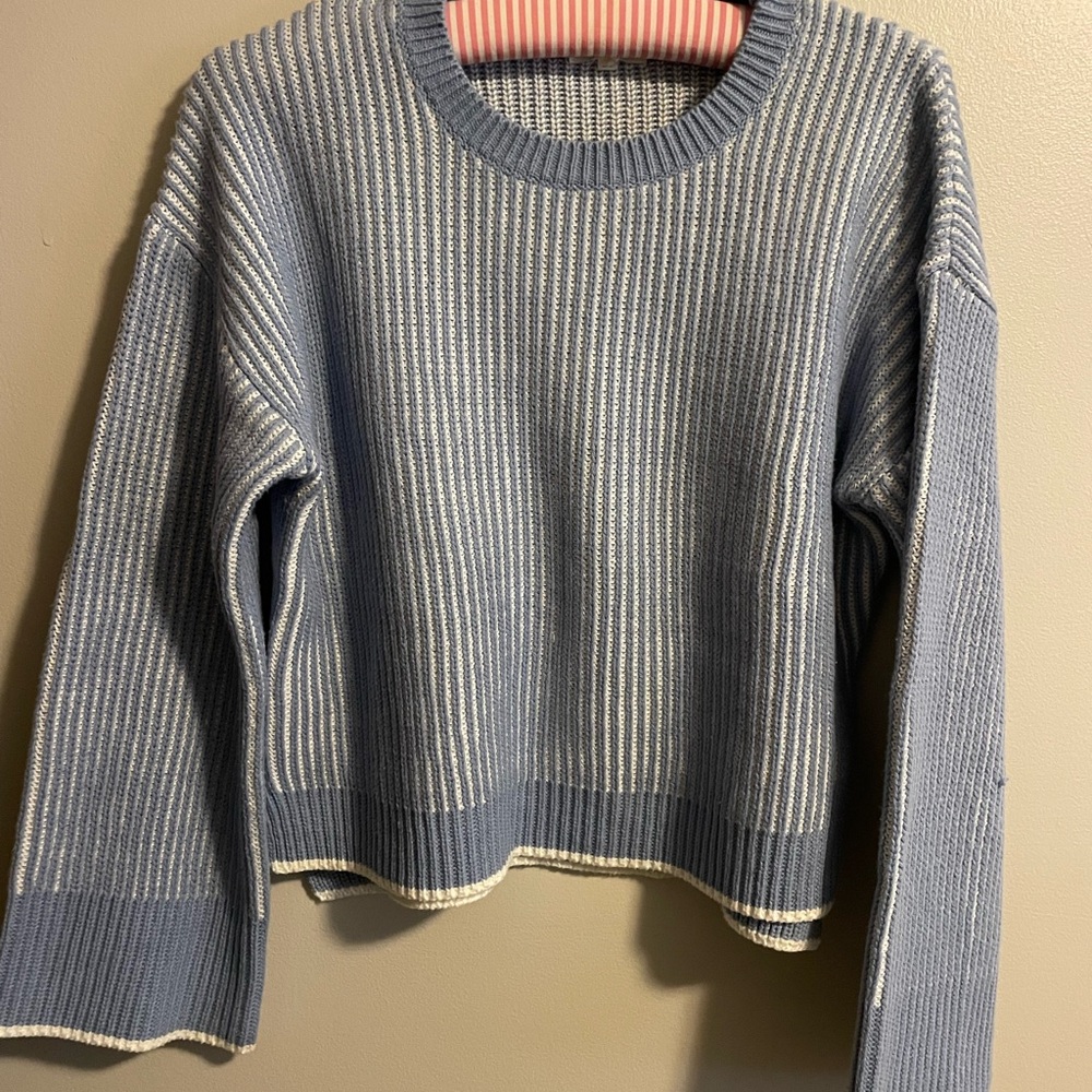 Francesca's Collections Blue and White Kids Sweater